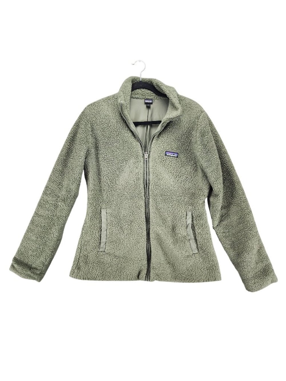 Patagonia Jacket Womens Large Green Fleece Long Sleeve Full Zip